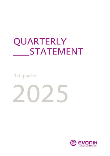Miniature Evonik Industries Rapport trimestriel 2025-q1