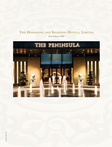 Thumbnail Hongkong and Shanghai Hotels Annual Report 2007