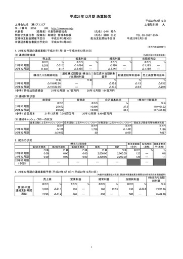 Thumbnail Aeria Financial Statement fy2009