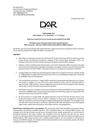 Thumbnail Dar Global Half-year Report 2025-h1
