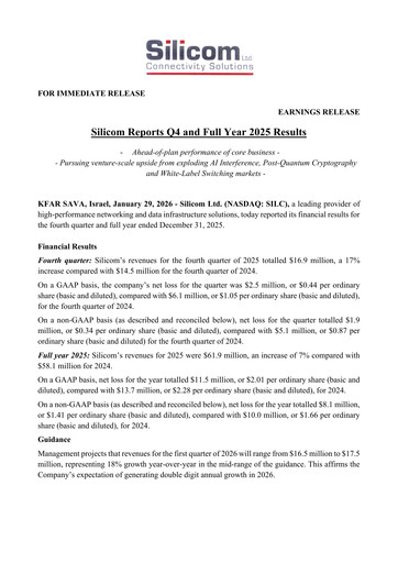 Thumbnail Silicom Quarterly Report 2025-q4