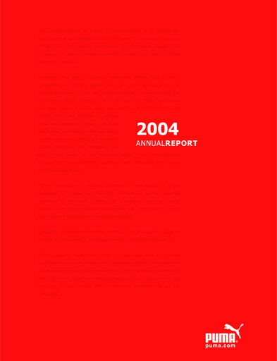 Thumbnail PUMA Annual Report 2004