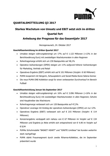 Miniature PUMA Rapport trimestriel 2017-q3