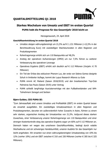 Miniature PUMA Rapport trimestriel 2018-q1