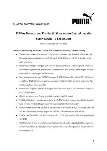 Miniature PUMA Rapport trimestriel 2020-q1