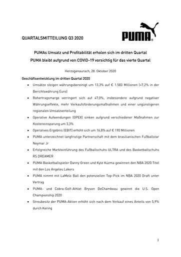 Miniature PUMA Rapport trimestriel 2020-q3
