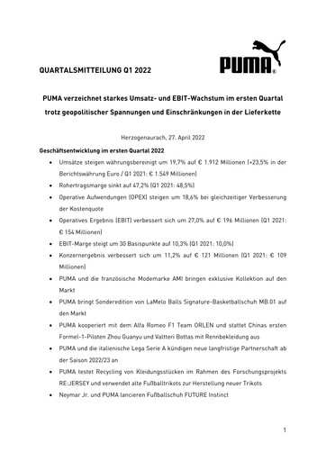 Miniature PUMA Rapport trimestriel 2022-q1