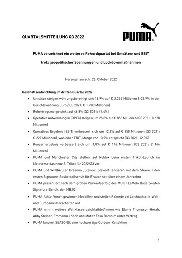 Miniature PUMA Rapport trimestriel 2022-q3