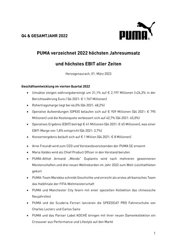 Miniature PUMA Rapport trimestriel 2022-q4