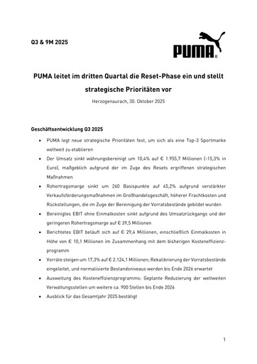 Miniature PUMA Rapport trimestriel 2025-q3