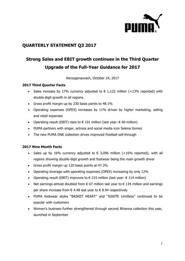 Thumbnail PUMA Quarterly Report 2017-q3
