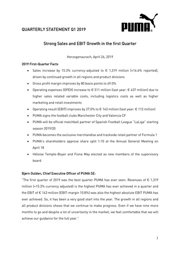 Thumbnail PUMA Quarterly Report 2019-q1