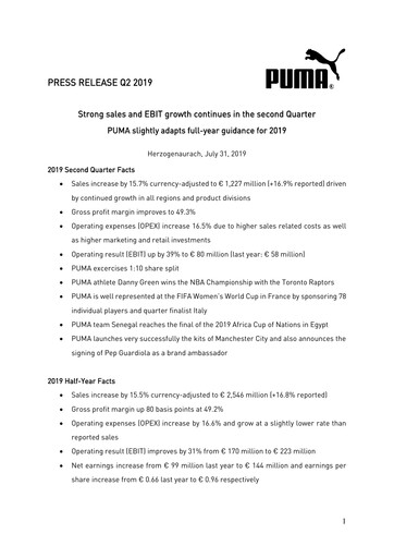 Thumbnail PUMA Quarterly Report 2019-q2