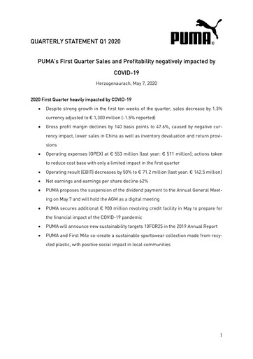 Thumbnail PUMA Quarterly Report 2020-q1