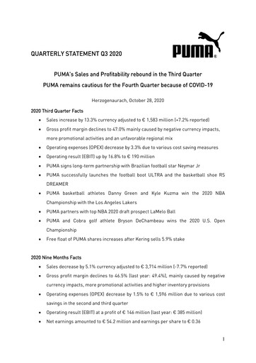 Thumbnail PUMA Quarterly Report 2020-q3