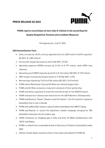 Thumbnail PUMA Quarterly Report 2022-q2