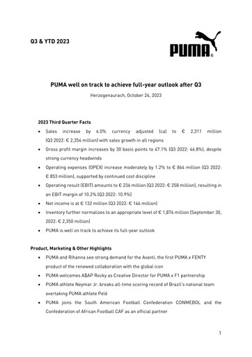 Thumbnail PUMA Quarterly Report 2023-q3