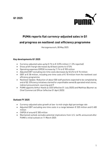 Thumbnail PUMA Quarterly Report 2025-q1