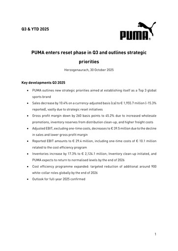 Thumbnail PUMA Quarterly Report 2025-q3