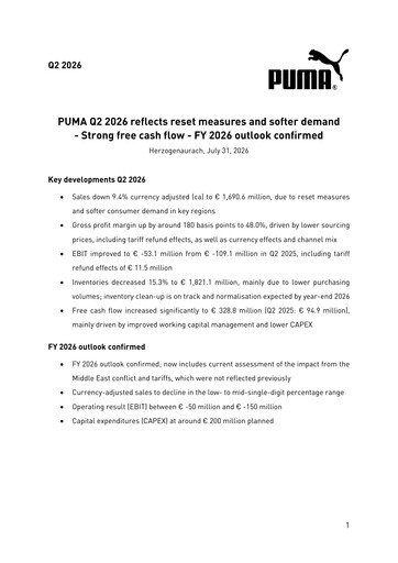 Miniature PUMA Rapport trimestriel 2026-q2