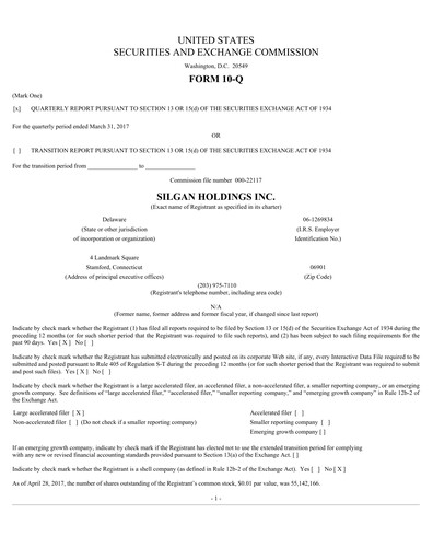 Thumbnail Silgan Holdings
 Quarterly Report 2017-q1