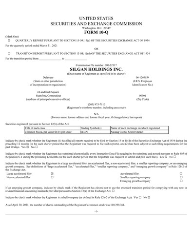 Thumbnail Silgan Holdings
 Quarterly Report 2021-q1