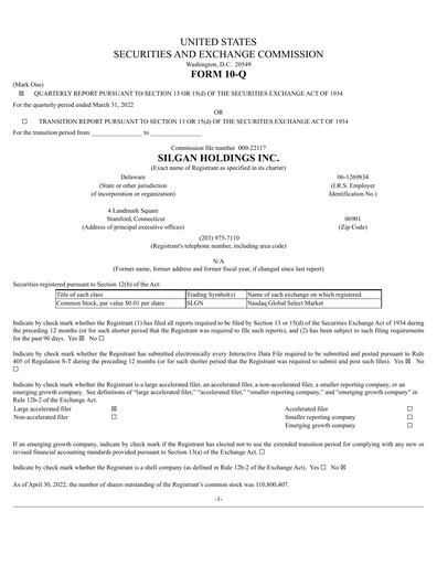 Thumbnail Silgan Holdings
 Quarterly Report 2022-q1