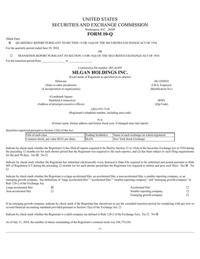 Thumbnail Silgan Holdings
 Quarterly Report 2024-q2
