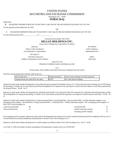 Thumbnail Silgan Holdings
 Quarterly Report 2026-q2