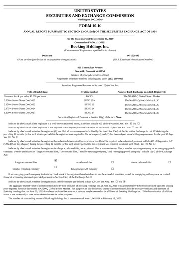 Thumbnail Booking Holdings (Booking.com) Annual Report 2019