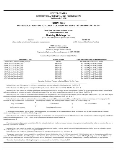 Thumbnail Booking Holdings (Booking.com) Annual Report 2022
