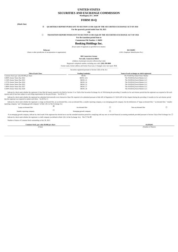 Thumbnail Booking Holdings (Booking.com) Quarterly Report 2021-q2