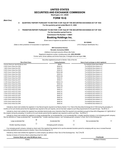Vorschaubild Booking Holdings (Booking.com) Quartalsbericht 2026-q1