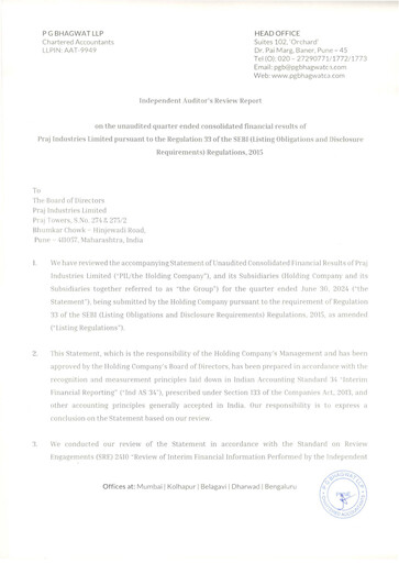 Thumbnail Praj Industries
 Quarterly Report 2024-q1