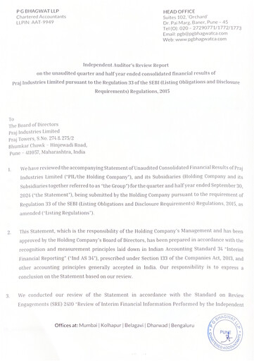 Thumbnail Praj Industries
 Quarterly Report 2024-q2