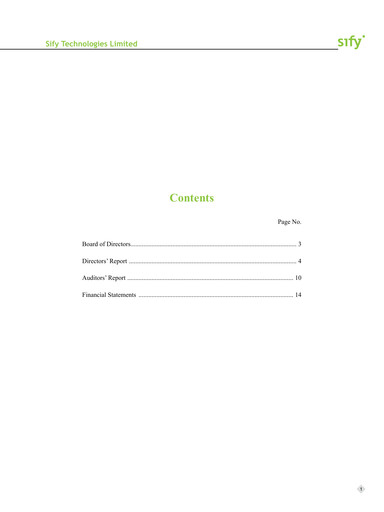 Thumbnail Sify Technologies 
 Annual Report 2012-2013