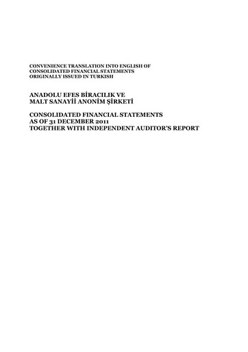 Thumbnail Efes Beverage Group
 Financial Statement 2011-q4