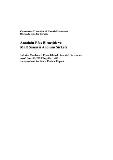 Thumbnail Efes Beverage Group
 Financial Statement 2013-h1