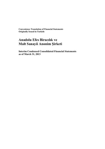 Thumbnail Efes Beverage Group
 Financial Statement 2013-q1