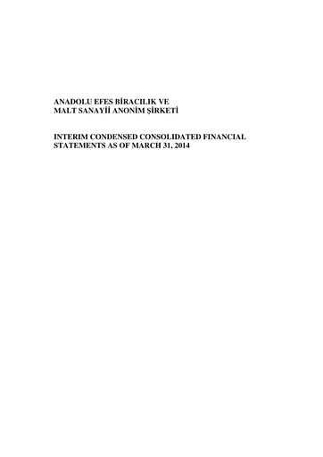 Thumbnail Efes Beverage Group
 Financial Statement 2014-q1