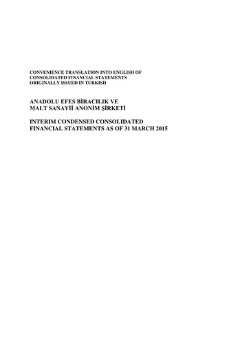 Thumbnail Efes Beverage Group
 Financial Statement 2015-q1