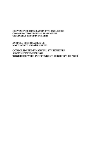 Thumbnail Efes Beverage Group
 Financial Statement 2018-q4