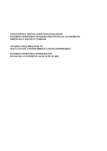 Thumbnail Efes Beverage Group
 Financial Statement 2024-h1