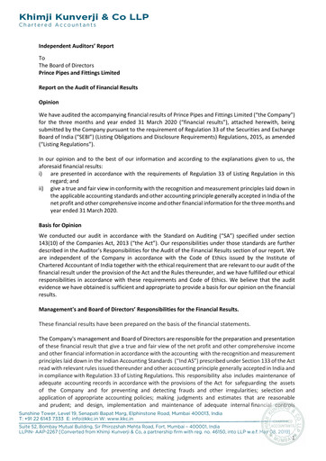 Thumbnail Prince Pipes And Fittings
 Financial Statement 2019-2020