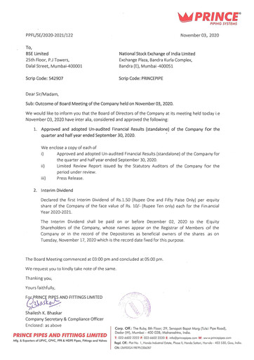 Thumbnail Prince Pipes And Fittings
 Quarterly Report 2021-q2