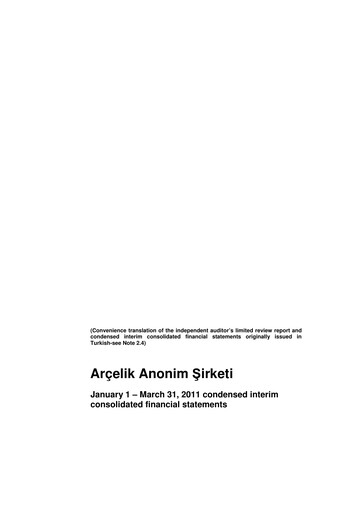 Thumbnail Arçelik Quarterly Report 2011-q1