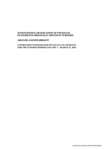 Thumbnail Arçelik Quarterly Report 2024-q1