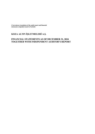 Thumbnail Koza Gold Financial Statement 2024