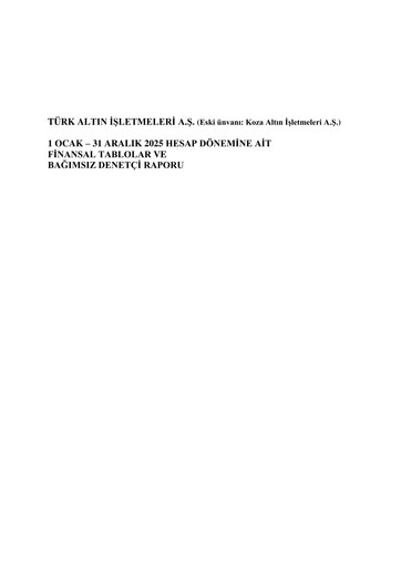 Thumbnail Koza Gold Financial Statement 2025