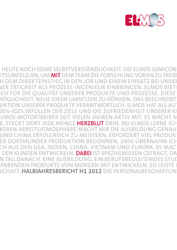 Thumbnail Elmos Semiconductor Half-year Report 2012-h1